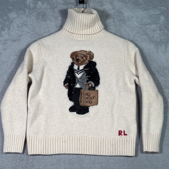 Polo Ralph Lauren Sweaters - Ralph Lauren Sweater Womens Fits S Cashmere Turtleneck Bear Bloomingdales SHRUNK
